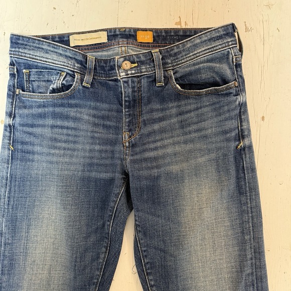 Pilcro & the Letterpress Jeans 28 Women Straight Leg Low Rise Zip Fly Blue Denim - Picture 3 of 10